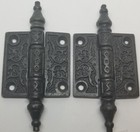 2    2 5  Pair Of Victorian Style Hinges Cast Iron Antique Vintage Rustic Retro 