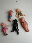 Vintage Celluloid Toys 1920s Lot Of 5 Girl boy kewpie With Violin Doll dog