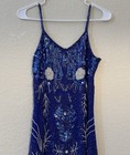 Vintage 90s Y2k 100  Silk Hand Glass Beaded Formal Gown   Prom Dress Size M New