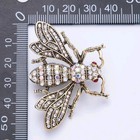 Large Antique Silver Bee Brooch Pin     Crystal Rhinestone Insect Lapel Pin  Gold