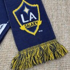 La Galaxy Mls Soccer Scarf Ruffneck Scarves Navy Gold Knit Fringe Made In Uk
