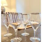 Vintage Lenox Weatherly Wine Glasses Set Of 4   Platinum Trim   6 1 8  Tall