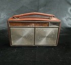 Vtg Americana Transistor Radio With Original Leather Case From Hong Kong  As Is 