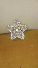 Vintage 1940s Five Point Star Clear Rhinestone Brooch pin