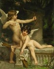 Handmade Old Master-art Antique Oil Painting Cupid Angel On Canvas 30 x40 