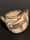 Outstanding Zuni Frog Effigy heartline Deer Ceremonial Pottery Jar historic mint