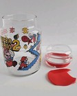 Vintage 1989 Nintendo Super Mario Bros 2 Glass Jar With Lid  red Plastic Damaged