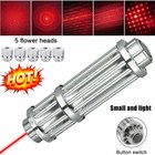 650nm Red Laser Pointer Pen Visible Beam Dot Light  5 Head Caps Usa