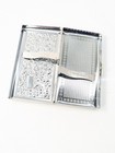 Cigarette Case Silver Tone Floral Scroll Card Holder Pill Box  Vintage Germany