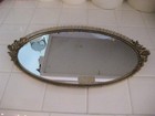  Vintage Gold Filigree Dresser Vanity Mirror Tray With Roses Matson Stylebuilt