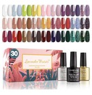 Lavender Violets Gel-nail-polish Kit Of 27 Colors With Glossy Top Coat Matte Top