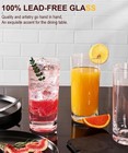 Drinking Water Glass Cups Set crystal Highball Glasses Cups Set Of 6 16oz