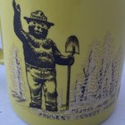 Vintage Yellow Smokey The Bear Mug Help Stop Forest Fires Original