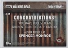 2017 Topps The Walking Dead Evolution Black 4 50 Austin Nichols As Auto 8gd