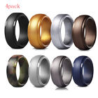 4 Pack Silicone Wedding Engagement Ring Men Women Rubber Band Gym Sports      