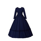 Women s Victorian Civil War Dress Costume Vintage Reenactment Large Dark Blue