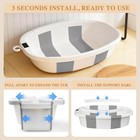 Foldable Baby Bathtub With Thermometer   Cushion Newborn Infant Toddler Bath Tub