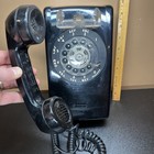 Vtg Rotary Dial Telephone Western Electric Bell System Black Wall Mount 554 Bmp