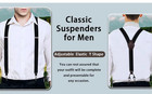 Buyless Fashion Men s 48  Adjustable Elastic Suspenders Y-back 1 25  Wide Heavy 