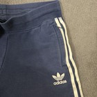 Adidas Pants Kids 13-14y Blue Fleece Joggers 3 Stripe Trefoil Logo Athletic