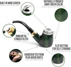 Full Bent Smoking Tobacco Pipe - Model No  21 Old Army Green - Pear