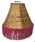 Hawaiian Lamp Shade Red Fringe Handcrafted Spider Harp Fitter Home Decor Tikibar