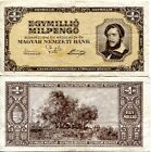 F Banknote 1946 Republic Hungary 1000000 Milpengo Pengo Milpengo Hyperinflation