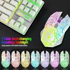 Gaming Keyboard And Mouse Set Wireless Usb Rainbow Backlit For Pc Laptop Mac Ps4