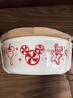Disney Parks Mickey Christmas Candy Casserole Dish Red white With Lid New