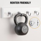 Wooden Wall Key Holder Rack With 4 Metal Hooks Entryway Home Organizer White