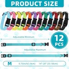 12 Pieces Nylon Dog Collar Bulk  Adjustable Collars With Mixed Colors 