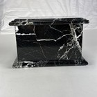 Marble Black   White Cremation Urn With Polished Finish