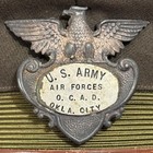 Vintage Wwii Us Army Air Force Crusher Visor Hat Ocad Oklahoma City Depot Usaaf