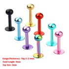 4-24pcs 316l Stainless Steel Labret Monroe Lip Ring Studs Earrings Piercing 16g