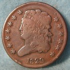 1829 Classic Head Half Cent Better Grade Details Rotated Reverse   Us Coin  578