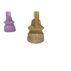 Set Of 5 Miniature Glass Insulators Jumbo Style Lilac  Teal  Yellow 