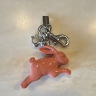 Coach Bunny Bag Charm Keychain Charm Fob With Crystal Eyes
