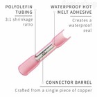 100pcs Red Heat Shrink Butt Wire Connectors Crimp Terminals 16-22awg Gauge