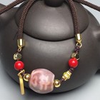 Vintage Dzi Prayer Beads Amulet Bracelet Tibetan Oily Old Agate Bangle