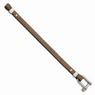 Stainless Steel Brushed And Polished Black brown Leather 7 75in Bracelet