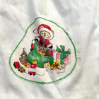 Vintage Christmas Hostess Half Apron With 3 Pockets-green W Christmas Mice-euc