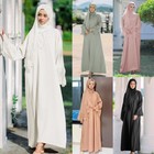 Ramadan Abaya Women Embroidery Muslim Dresses Dubai Kaftan Arab Party Robe Scarf
