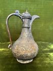 This Is An Antique Islamic Or Persian Copper Ewer  Likely From The 19th Century 