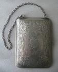 Antique Art Nouveau German Silver Powder Coin Holder Bill   Card Case Purse