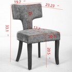 2pcs Dining Chairs Linen Upholstered Accent Chair With Hardwood Frame