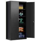 71  Garage Storage Locking Tool Cabinet With 2 Doors 4 Adjustable Shelves Office