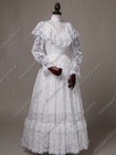 Victorian Edwardian Vintage White Lace Wedding Dress Bridal Gown Ghost Bride 392