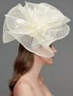 Sinamay Fascinator Hat Floral Feather Pillbox Derby Hats For One Size 01-beige