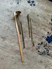 2 Rustic Vintage Buisine Heraldic Very Long Slender Brass Bugle Horns Trumpets