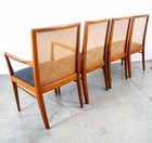 Mid Century Modern Dining Chairs Set 4 Captain Cane High Back Vintage Grey Arm